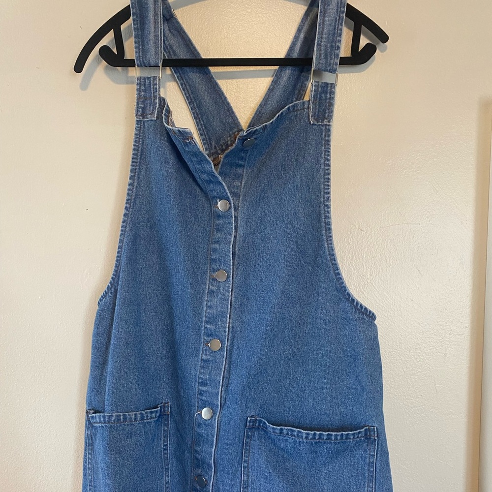 Denim overall dress
